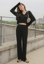 Load image into Gallery viewer, CONCHWEAR Sugar Crop Cardigan Bootcut Pants Set 2Color