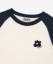 Load image into Gallery viewer, FALLETT Flower Logo Raglan Long Sleeve Navy