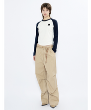 Load image into Gallery viewer, FALLETT Flower Logo Raglan Long Sleeve Navy