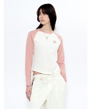 Load image into Gallery viewer, FALLETT Flower Logo Raglan Long Sleeve Pink
