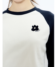 Load image into Gallery viewer, FALLETT Flower Logo Raglan Long Sleeve Navy