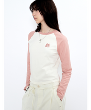 Load image into Gallery viewer, FALLETT Flower Logo Raglan Long Sleeve Pink