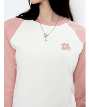 Load image into Gallery viewer, FALLETT Flower Logo Raglan Long Sleeve Pink