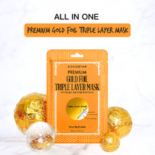 Load image into Gallery viewer, KOCOSTAR Premium Gold Foil Triple Layer Mask 1Box