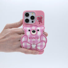 Load image into Gallery viewer, SECOND UNIQUE NAME CASE PATCH CHECK BEAR PINK