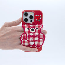 Load image into Gallery viewer, SECOND UNIQUE NAME CASE PATCH CHECK BEAR RED