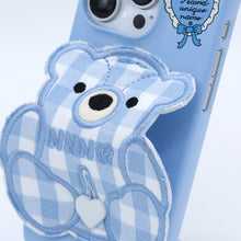 Load image into Gallery viewer, SECOND UNIQUE NAME CASE PATCH CHECK BEAR SKY BLUE