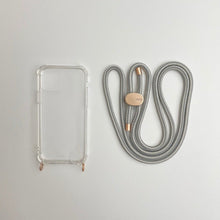 Load image into Gallery viewer, ARNO iPhone Case with Rope Strap Marble Silver