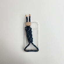 Load image into Gallery viewer, ARNO iPhone Case with Rope Strap Pink Dot Navy
