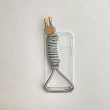 Load image into Gallery viewer, ARNO iPhone Case with Rope Strap Marble Silver
