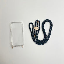 Load image into Gallery viewer, ARNO iPhone Case with Rope Strap Pink Dot Navy