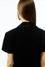 Load image into Gallery viewer, EMKM Unbalance Collar Stitch Jacket Black