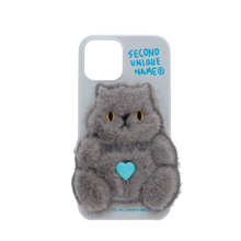 Load image into Gallery viewer, SECOND UNIQUE NAME Sun Case Patch Fur Cat Light Gray