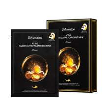 Load image into Gallery viewer, JM SOLUTION Active Golden Caviar Nourishing Mask (1 Box of 10 Sheets)