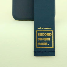Load image into Gallery viewer, SECOND UNIQUE NAME Leather Card Green Navy