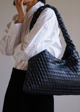 Load image into Gallery viewer, KWANI Textured Hobo Bag Black
