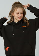 Load image into Gallery viewer, GRIMPER Shyly Heart Hoodie Black