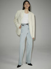 Load image into Gallery viewer, EMKM Signature Semi Wide Denim Pants Light Blue