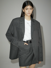 Load image into Gallery viewer, EMKM Stitch Point Mini Skirt Charcoal