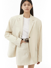 Load image into Gallery viewer, EMKM Stitch Point Mini Skirt Beige