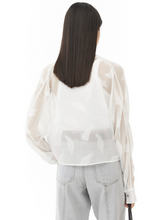 Load image into Gallery viewer, EMKM Seethrough Feather Jacquard Shirts