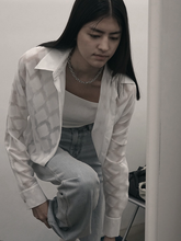 Load image into Gallery viewer, EMKM See-through Square Jacquard Shirts
