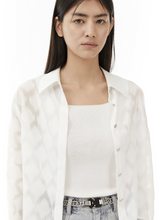 Load image into Gallery viewer, EMKM See-through Square Jacquard Shirts