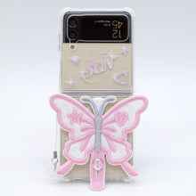 Load image into Gallery viewer, SECOND UNIQUE NAME Clear Patch Butterfly Pink (Z FLIP)