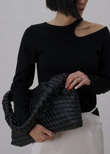 Load image into Gallery viewer, KWANI Textured Hobo Bag Black