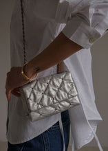 Load image into Gallery viewer, KWANI Lozenge Micro Silver Studded Bag