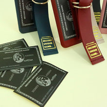 Load image into Gallery viewer, SECOND UNIQUE NAME Leather Card Green Navy