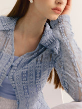 Load image into Gallery viewer, CITYBREEZE Lace Cardigan Blue (IZ*ONE MINJU’s Pick)