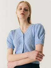 Load image into Gallery viewer, CITYBREEZE Puff Sleeve Cropped Cardigan Blue (IZ*ONE MINJU’s Pick)