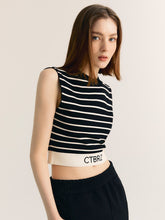 Load image into Gallery viewer, CITYBREEZE Logo Sleeveless Cropped Top Black & White (IZ*ONE MINJU’s Pick)
