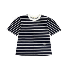 Load image into Gallery viewer, CITYBREEZE Puff Sleeve Striped T-shirt Navy (IZ*ONE MINJU’s Pick)