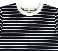 Load image into Gallery viewer, CITYBREEZE Puff Sleeve Striped T-shirt Navy (IZ*ONE MINJU’s Pick)