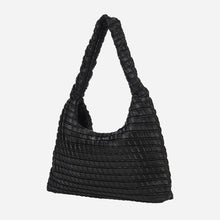 Load image into Gallery viewer, KWANI Textured Hobo Bag Black