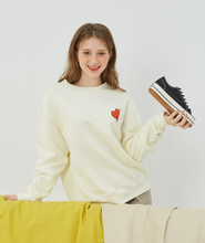 Load image into Gallery viewer, GRIMPER Shyly Heart Sweater Creamy White