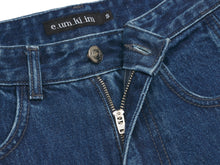 Load image into Gallery viewer, EMKM Signature Semi Wide Denim Pants Dark Blue