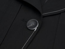 Load image into Gallery viewer, EMKM Unbalance Collar Stitch Jacket Black