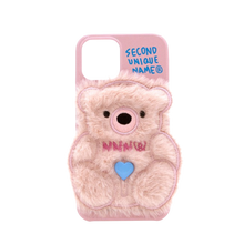 Load image into Gallery viewer, SECOND UNIQUE NAME Sun Case Patch Fur Bear Light Pink