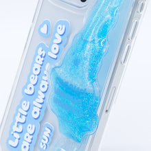 Load image into Gallery viewer, SECOND UNIQUE NAME Tube Bear Phone Clear Case Blue
