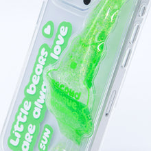 Load image into Gallery viewer, SECOND UNIQUE NAME Tube Bear Phone Clear Case Green
