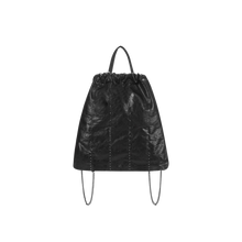 Load image into Gallery viewer, KWANI Chelsea Studded Drawstring Backpack Black
