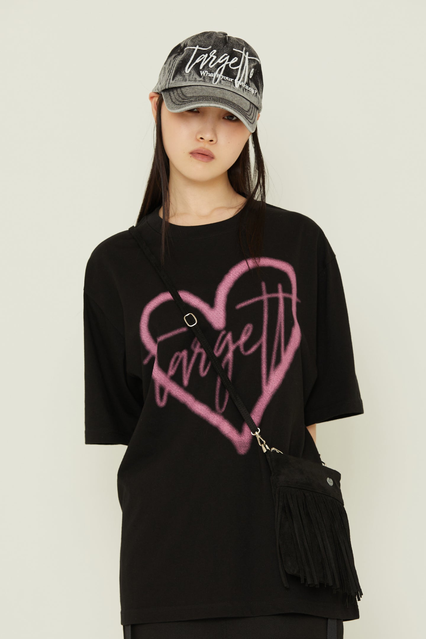 TARGETTO Heart Logo Spray Tee Shirt Black