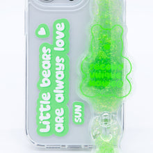 Load image into Gallery viewer, SECOND UNIQUE NAME Tube Bear Phone Clear Case Green
