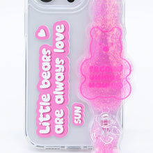 Load image into Gallery viewer, SECOND UNIQUE NAME Tube Bear Phone Clear Case Pink
