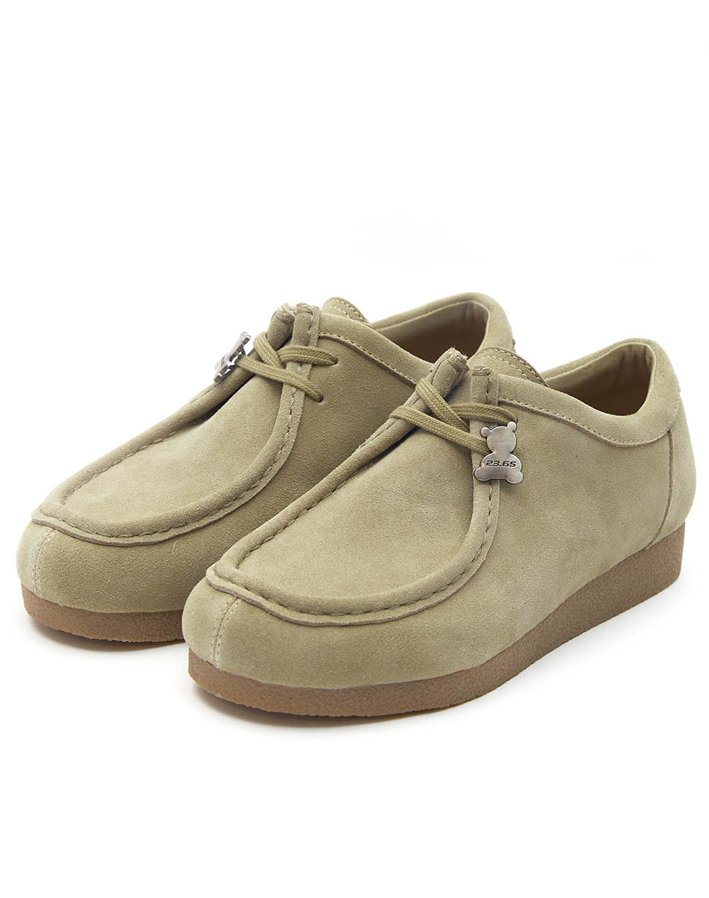 23.65 NUTTY Suede Lace Up Loafers Beige