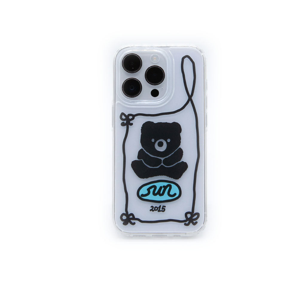 SECOND UNIQUE NAME Graphic Clear Phone Case Black Bea