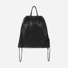 Load image into Gallery viewer, KWANI Chelsea Studded Drawstring Backpack Black
